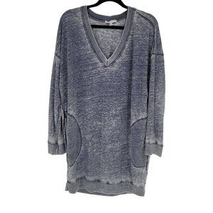 Young fabulous and broke womens large blue gray burnout tunic top mini dress